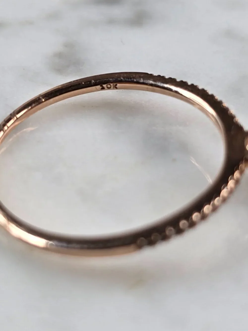 Womens Vintage Estate 10K Rose Gold Diamond Ring 1.4g #E5179